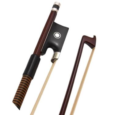 Imagem de Arco de violino tamanho completo 4/4 haste de arco de violino de madeira brasileira cabelo de cavalinha ferida à mão acessórios para instrumentos de cordas leves Arco violino prático