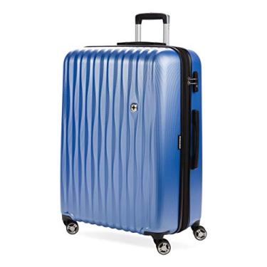 Imagem de SwissGear 7272 Mala Energie Rígida Expansível com Rodas Spinner, Azul pervincado, Checked-Large 27-Inch, 7272 Energie Hardside Expansível Bagagem com Rodas Giratórias