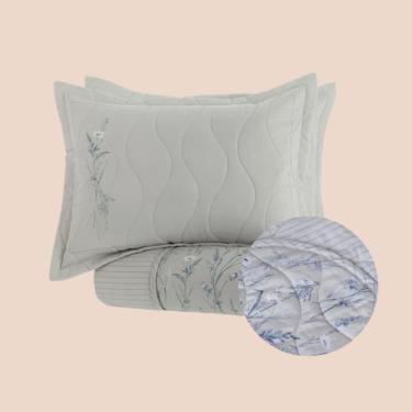 Imagem de Colcha Cobre-Leito Queen Kacyumara Satinée Dahab 100% Algodão Egípcio Percal 300 Fios