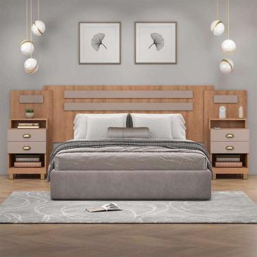 Imagem de Conjunto De Cabeceira Casal Com 2 Mesas De Apoio Duna 4 Gv Me