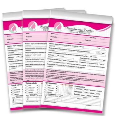 Imagem de 3 Comandas de Atendimento Anamnese Salão de Beleza Capilar - Sonar