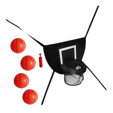 Imagem de menolana Vilão de basquete de trampolim com bomba e 3 mini -bola para crianças robustas gols de basquete para trampolim.