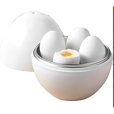 Imagem de Cozedor de Ovos para Micro-ondas, Capacidade 4 Ovos, Recipiente Prático, Branco