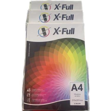 Imagem de Kit c/ 3 Papel Foto Fotográfico A4 180g Brilhante  50 Folhas 210x297mm