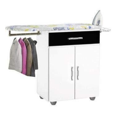 Imagem de Tabua De Passar Roupa Gaveta 2 Portas Bra / Pre + Cabideiro - PASSE BE
