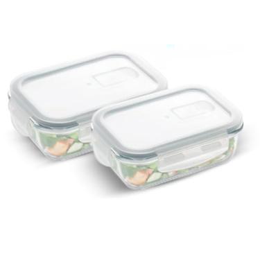 Imagem de Conjunto 5 Potes 640ml Vidro Hermético(KIT 2 PEÇAS)