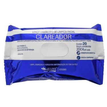 Imagem de Lenço umedecido de limpeza facial clareador max love