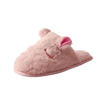 Imagem de TMA EYES Pantufas femininas fofas com espuma viscoelástica de algodão e sola macia, rosa, 10.5-11