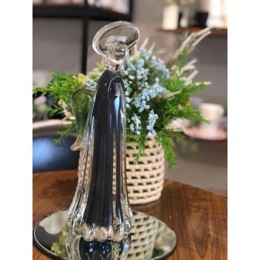 Imagem de Imagem anjo grande cinza grafite Cristal Murano São Marcos