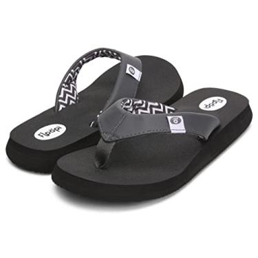 Imagem de Floopi sandália de verão clássica com fecho de dedo para mulheres, tiras confortáveis e palmilhas acolchoadas para tapete de ioga para suporte, forro de jérsei macio, solas antiderrapantes, 518-grey, 9