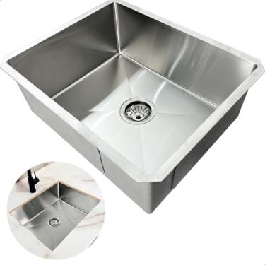 Imagem de Dona D cor, Cuba Inox Gourmet 50x40 cm Quadrada De Embutir Bancada Pia Cozinha Aço Inox 304