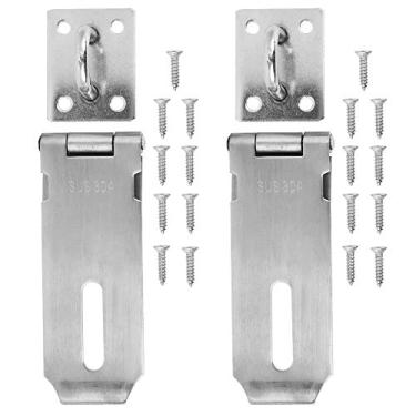 Imagem de GRCFUMO 2PCS Padlock HASP, fecho de porta de segurança de aço inoxidável HASP, trava de porta anti -roubo, fecho de porta de porta Hasp trava de trava para gaveta de móveis