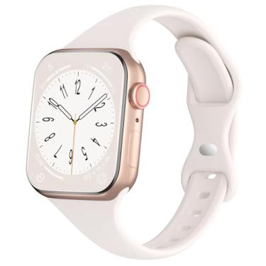 Imagem de Pulseira esportiva fina de silicone compatível com Apple Watch séries 11/10/9/8/7/SE/6/5/4/3/2/1/Ultra, feminina e masculina de 38 mm, 42 mm, 40 mm, 44 mm, 41 mm, 46 mm, 49 mm, 49 mm, ultra