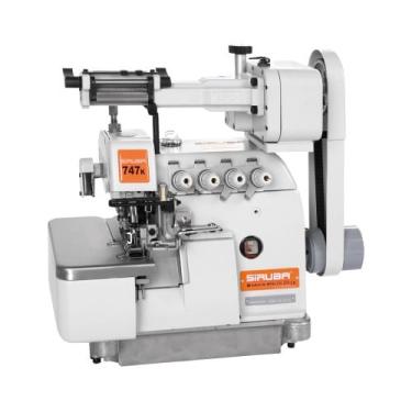 Imagem de Máquina de Costura Overlock Industrial, Ponto Cadeia, 2 Agulhas, 4 Fios, Lubrif. Automática, 7000ppm, 747K/LFC