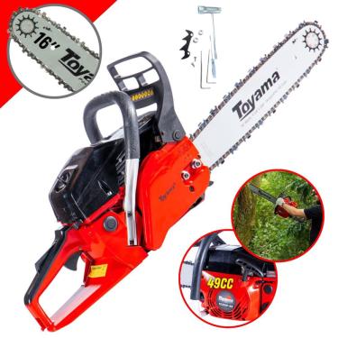 Imagem de Motorserra Motosserra Profissional à Gasolina Toyama TCS53FG2 Motor 2 Tempos 2,8HP 49cc Alta Rotação 13.500rpm Com Sabre 16 Polegadas