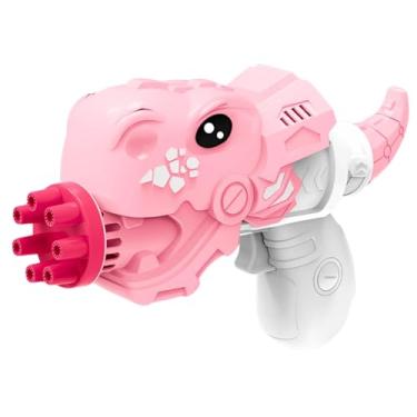 Imagem de Pistola de Bolhas de Sabão Automática Dinossauro, Brinquedo Infantil, Rosa