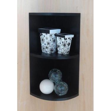 Imagem de Cantoneira Nicho Prateleira de Canto Suspenso Multiuso Cozinha - Preto