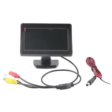 Imagem de Monitor de Carros de 4.3 Polegadas, Monitor de Câmera Retrovisor à Prova D'água para o Caminhão de Van SUV de Carro, Com Entrada de Vídeo de Duas Vias, Compatível Com o Receptor