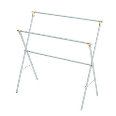 Imagem de Suporte para lavanderia, suporte para roupas, retrátil de 130 ~ 240 cm, trilho de suspensão, cabideiro, dobrável, alumínio, arejador/fácil armazenamento