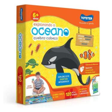 Imagem de Quebra Cabeça Grandão 120 Peças Explorando O Oceano Toyster 002666