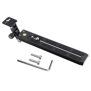 Imagem de Conjunto de suporte de lente de zoom teleobjetiva para suporte de câmera de foco longo - placa de liberação rápida com níveis de bolha - liga de alumínio - suporte padrão - F120-50 opções (F250-50)