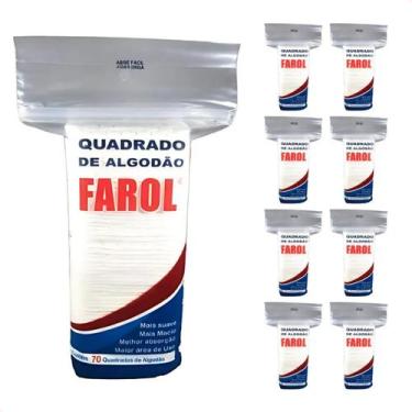Imagem de Kit com 8 - Algodão Hidrofilo Farol Quadrado 70 Unidades cda