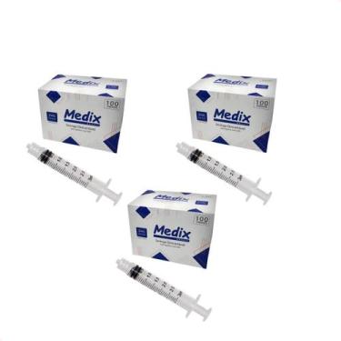 Imagem de Kit com 300 Seringas 3 ml Descartaveis sem Agulha Luer Lock - Medix