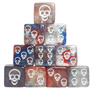 Imagem de 10 PC D6 dice 16mm Acrylic Dice Set for RPG MTG DND Dice Table Games and Board Games (Human Skeleton Blue)