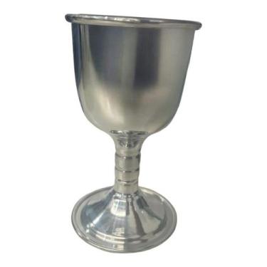 Imagem de Cálice Para Ritual em Alumínio Pintado de Prata14cm 200 ml - Lua Místi