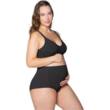 Imagem de Calcinha Cinta Sem Costura Para Gestante Grávida Loba Lupo, EG, Preto