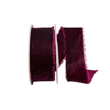 Imagem de Reliant Ribbon Fita de veludo com borda desgastada Dutchess, vinho
