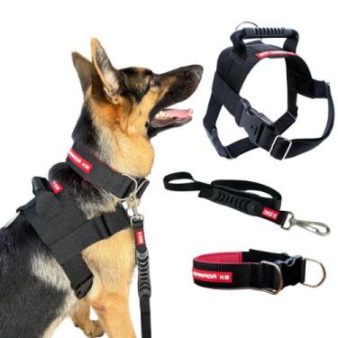 Imagem de Combo Coleira Peitoral + Guia + Coleira para Cachorro - Tamanho Grande