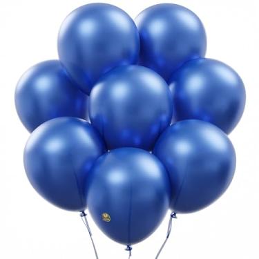 Imagem de Balões biodegradáveis AFTERLOON® 24 peças azul perolado 30,5 cm, boia de hélio de látex extra forte engrossada perolada, balão colorido a granel globos para decoração de festas infantis
