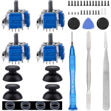 Imagem de Ikpek 4 Pack Joysticks for DualSense PS5 TMR Electromagnetic Joystick Replacement for Sony PlayStation 5 PS5 Controller Anti-Drift Sticks with Repair Accessories Parts