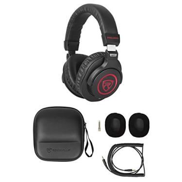 Imagem de Rockville Fones de ouvido de estúdio + cabo de bobina removível + capa + almofada de orelha extra, vermelho (PRO-M50 SR)