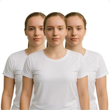 Imagem de Kit 3 Camisetas Feminina Poliéster Seca Rápido Não Amassa - ALLMATEC, 