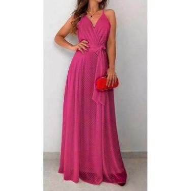 Imagem de Vestido De Noiva Civil Longo Para Casamento Com Cinto - Casual Dress, 