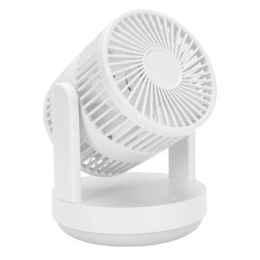 Imagem de Ventilador de Mesa Portátil, Ventilador Oscilante de Desktop Recarregável Duplo Fluxo de Ar Com Fluxo de Ar Automático Ventilador de Ar Circulador, 3 Velocidades de Mesa (Bege)