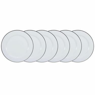Imagem de Conjunto De Pratos Rasos 06 Peças Itamaraty Prata Schmidt