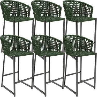 Imagem de Kit 06 Banqueta Área Gourmet Cozinha Varanda D04 Verde