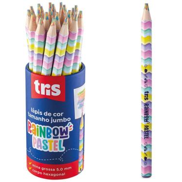 Imagem de Lapis De Cor Rainbow Pastel Jumbo Multicolorido - 1un - Tris