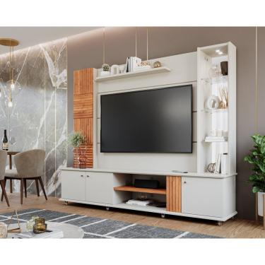 Imagem de Estante Home Para Tv Até 60 Polegadas Com Led 3 Portas Bahamas Off White-cinamomo