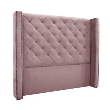 Imagem de Cabeceira Vicenza 114cm Solteiro para Cama Box em Veludo com Estrutura de Madeira Lilás