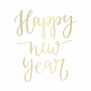 Imagem de Transfer Vinílico Happy New Year Ouro Tam.p Com 1 Unidade