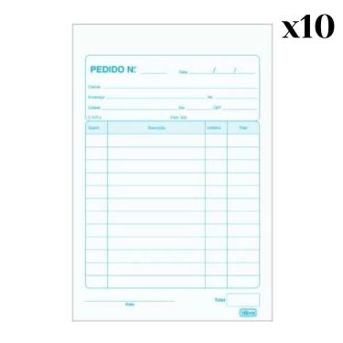 Imagem de Talão De Pedido 1-32 Pequeno 40x2 Vias 80 Folhas Tilibra Com 10 Unidades