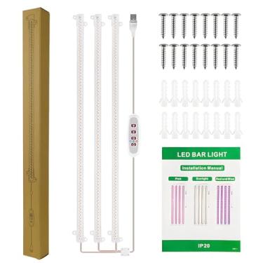 Imagem de Topincn LED Plant Grow Tiras de Luz Pequena Lâmpada de Cultivo Lâmpada de Cultivo de Espectro Total para Hidroponia (3 barras)