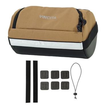 Imagem de Vincita Bolsa para guidão de bicicleta Everywhere – Bolsa frontal de bicicleta com kit espaçador de espuma – Bolsa de guidão para bicicleta, montanha, turismo e bicicletas de cascalho – Acessórios de