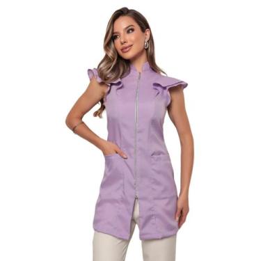 Imagem de Jaleco Feminino Manga Curta Valentina Lilás - Gardenia Jalecos, M