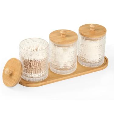 Imagem de eggs sound Pacote Com 3 Porta-Cotonetes - Organizadores E Armazenamento De Banheiro, Disco Redondo Algodão, Bola Para Coleta Fio Dental Bandeja, Tampas Potes Vidro Botica, Yd Transparente