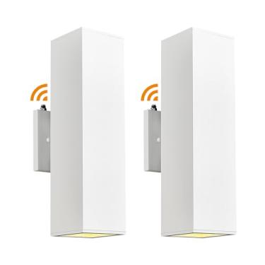 Imagem de TENGXIN Pacote Com 2 Arandelas Externas De 15" Para Casa, Modernas, À Prova D'Água, Iluminação Branca Varanda Externa, Cima E Baixo, Garagem, Txwl-Wh01-2S